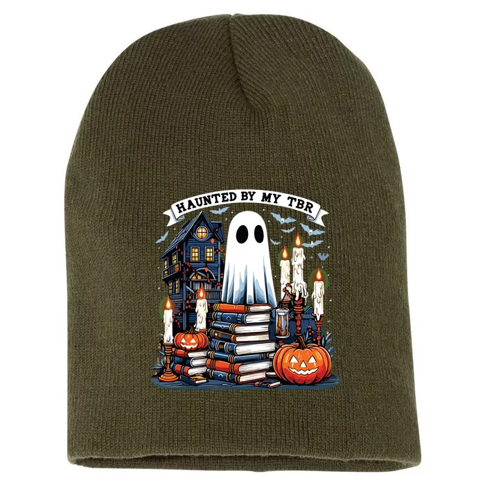 Retro Haunted By My Tbr Halloween Book Readers Book Lovers Short Acrylic Beanie