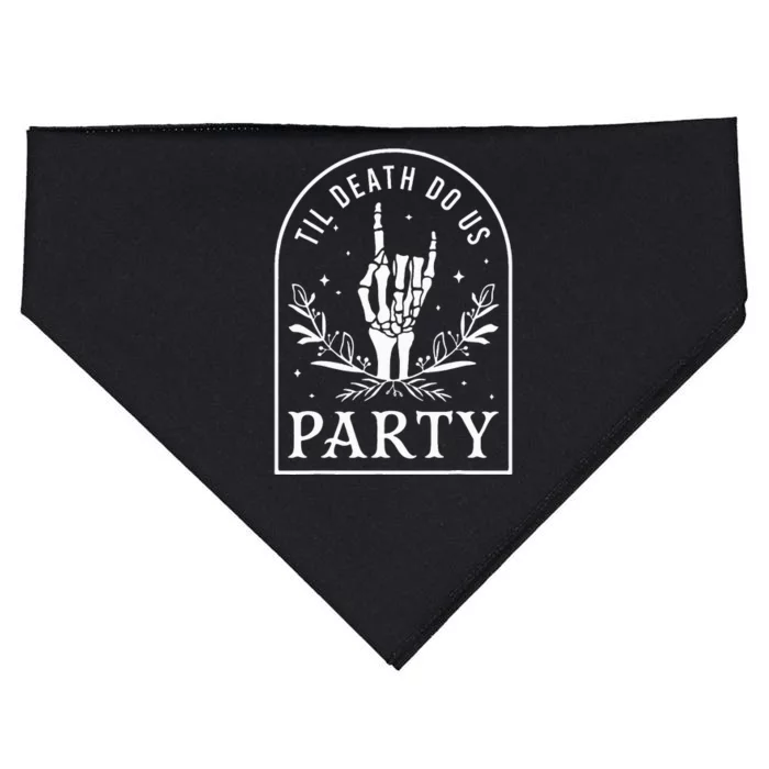 Retro Halloween Bachelorette Party Til Death Do Us Party USA-Made Doggie Bandana