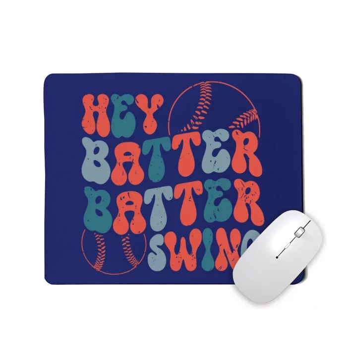 Retro Hey Batter Batter Swing Funny Baseball Wo Mousepad