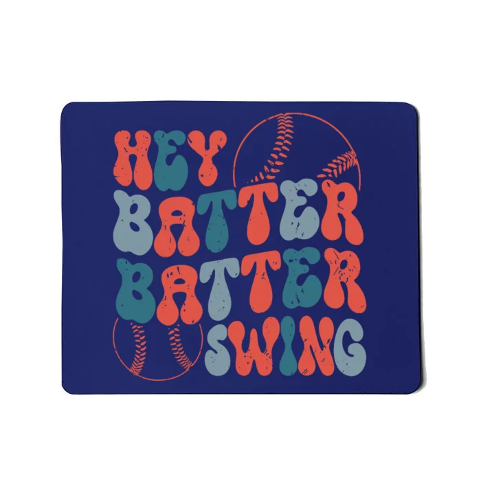 Retro Hey Batter Batter Swing Funny Baseball Wo Mousepad