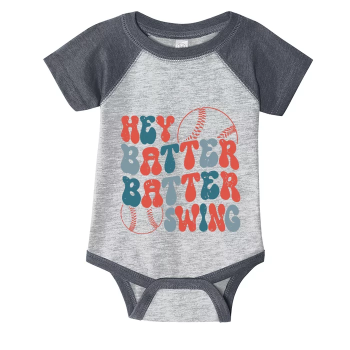 Retro Hey Batter Batter Swing Funny Baseball Wo Infant Baby Jersey Bodysuit