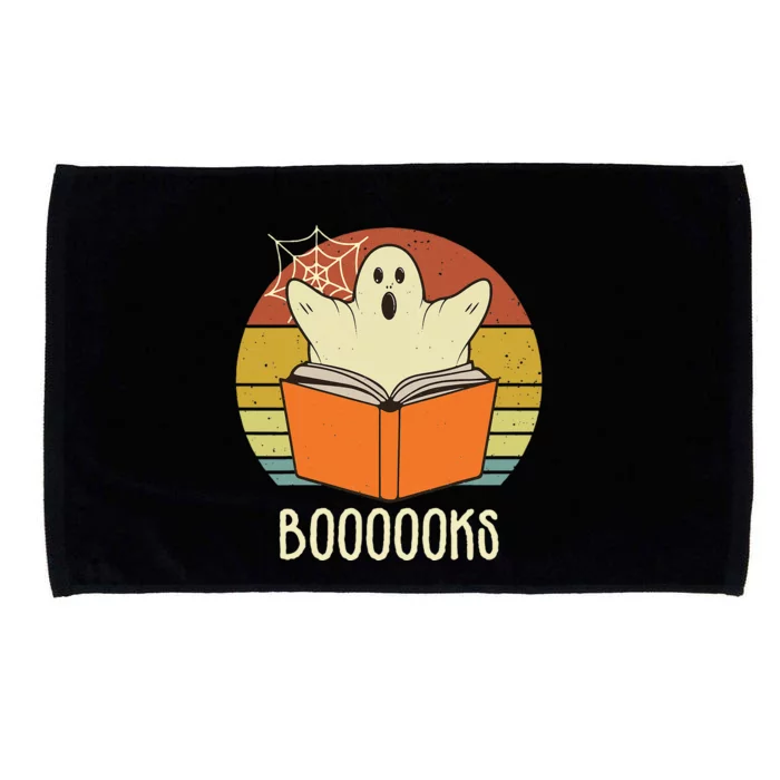 Retro Halloween Booooks Cute Ghost Reading Books Teacher Microfiber Hand Towel