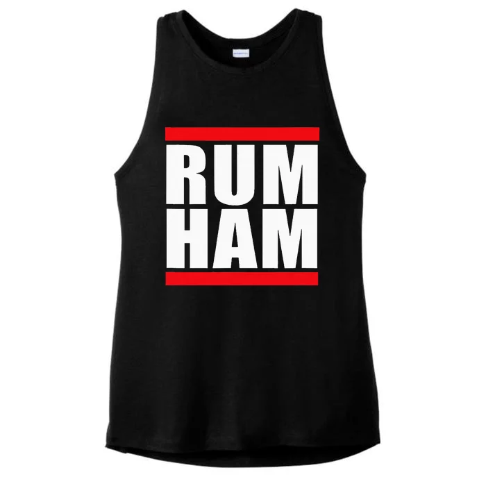 Rum Ham Blue Small Us Ladies Tri-Blend Wicking Tank