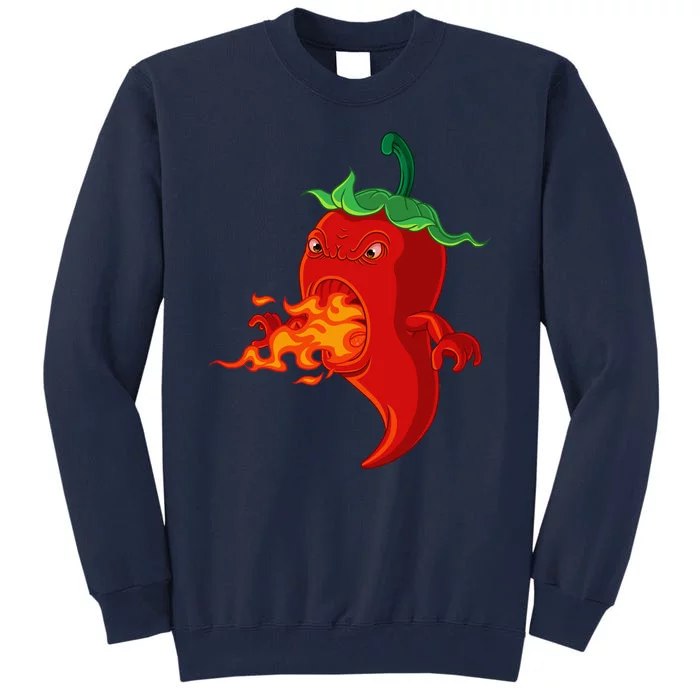 Red Hot Chilli Pepper With Flame Tall Sweatshirt