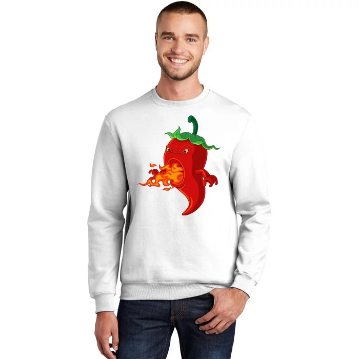 Red Hot Chilli Pepper With Flame Sweatshirt