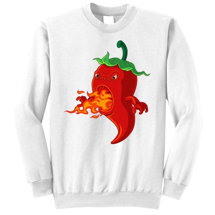 Red Hot Chilli Pepper With Flame Sweatshirt