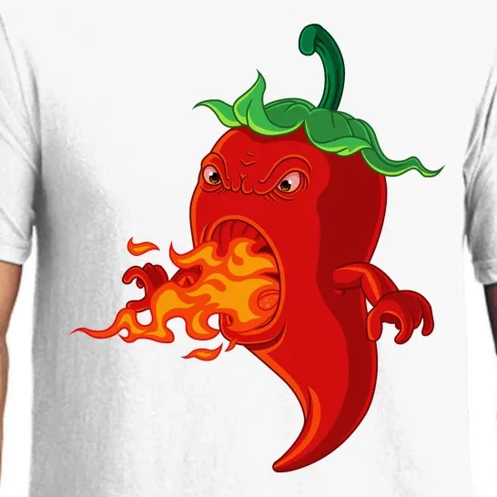 Red Hot Chilli Pepper With Flame Pajama Set