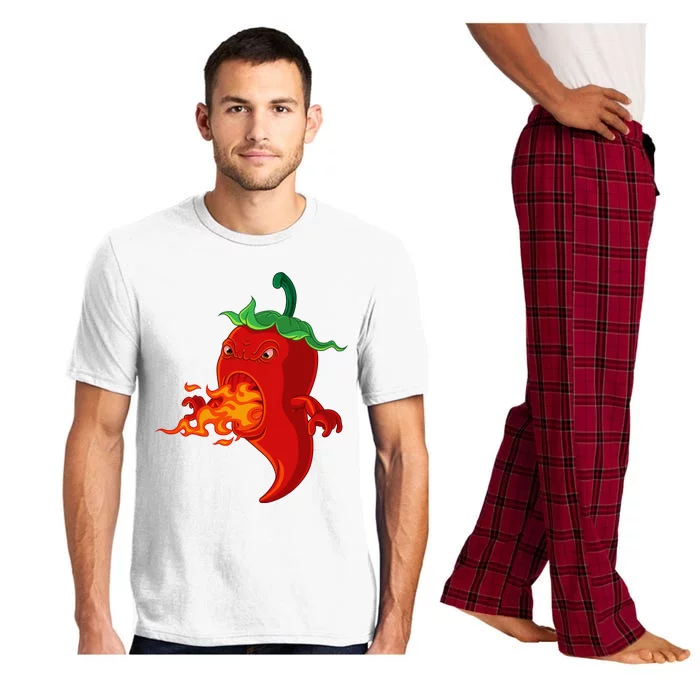 Red Hot Chilli Pepper With Flame Pajama Set