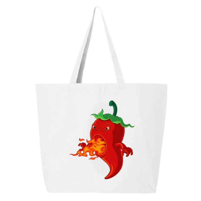 Red Hot Chilli Pepper With Flame 25L Jumbo Tote