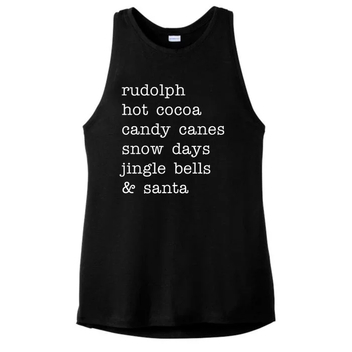 Rudolph Hot Coca Christmas Holiday Festive Ladies Tri-Blend Wicking Tank