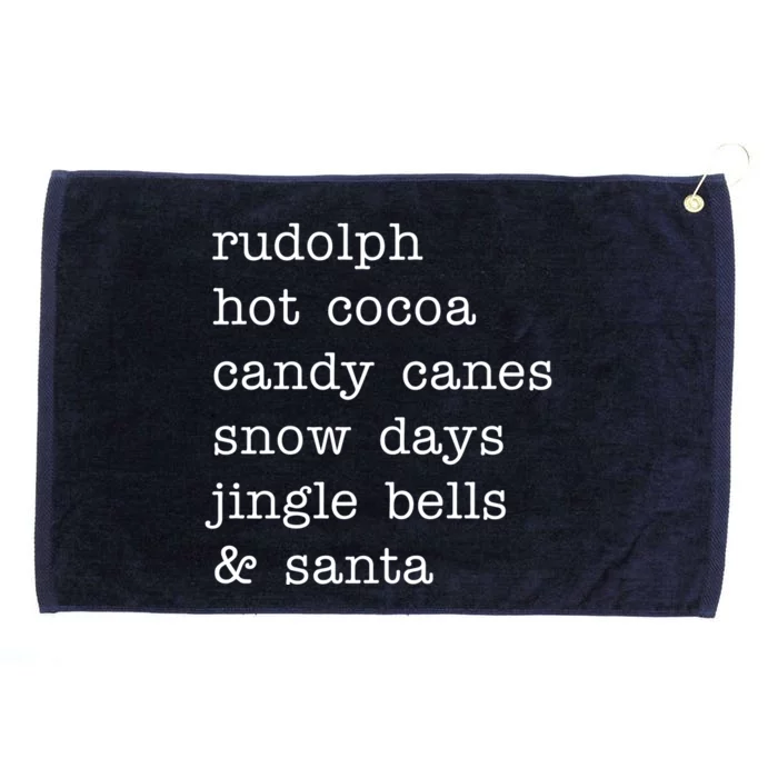 Rudolph Hot Coca Christmas Holiday Festive Grommeted Golf Towel