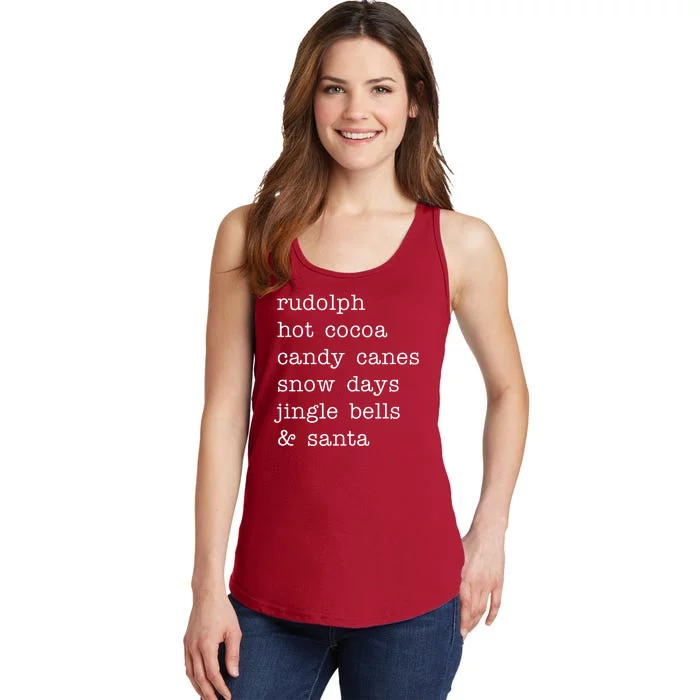 Rudolph Hot Coca Christmas Holiday Festive Ladies Essential Tank