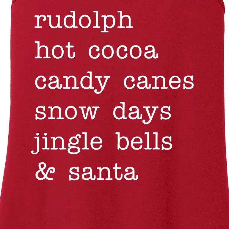 Rudolph Hot Coca Christmas Holiday Festive Ladies Essential Tank