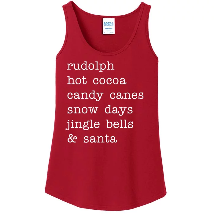 Rudolph Hot Coca Christmas Holiday Festive Ladies Essential Tank