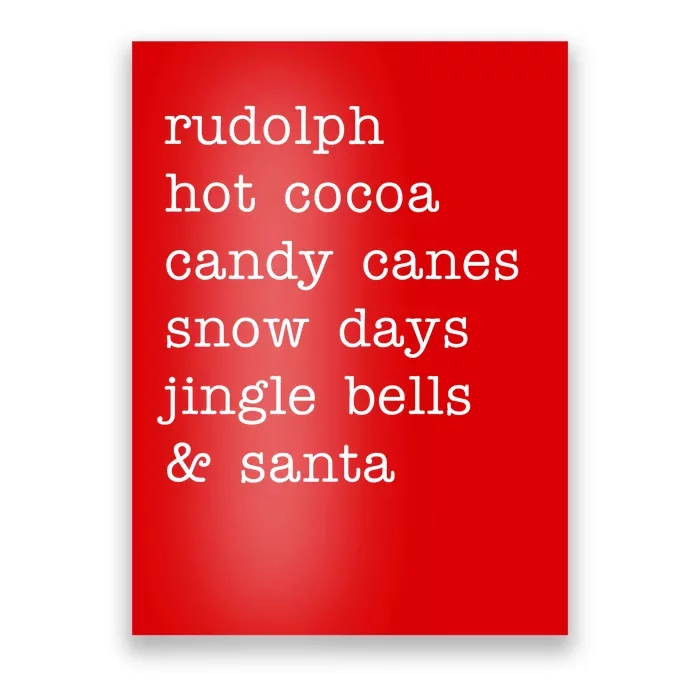 Rudolph Hot Coca Christmas Holiday Festive Poster