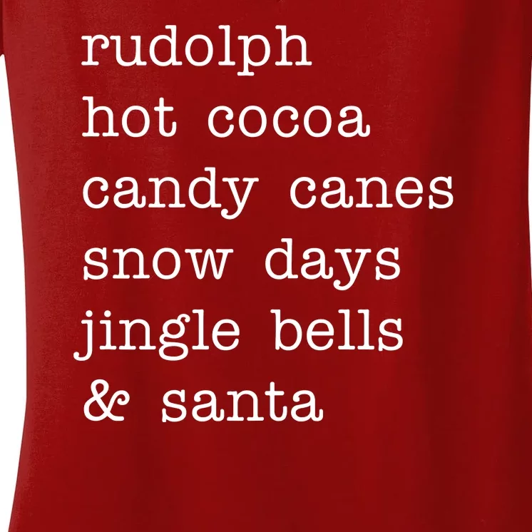 Rudolph Hot Coca Christmas Holiday Festive Women's V-Neck T-Shirt