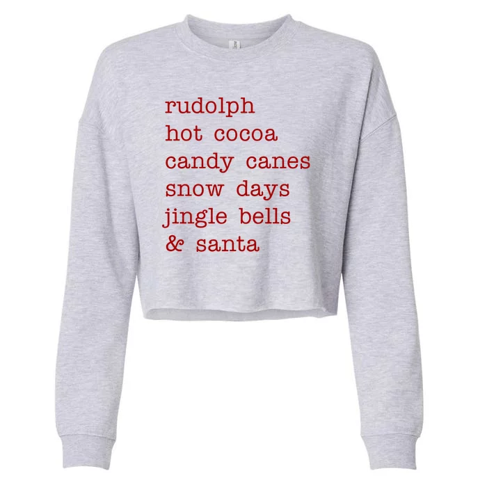 Rudolph Hot Coca Christmas Holiday Festive Cropped Pullover Crew