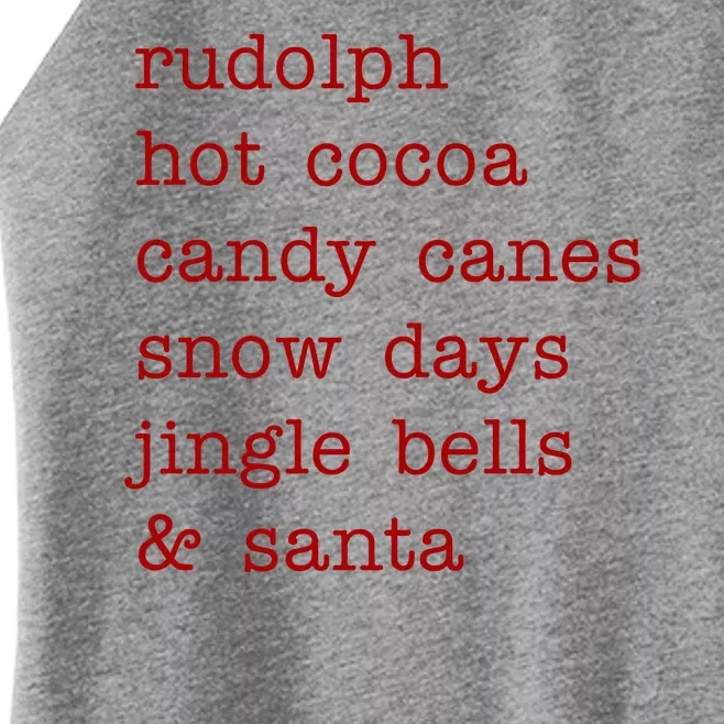 Rudolph Hot Coca Christmas Holiday Festive Women’s Perfect Tri Rocker Tank