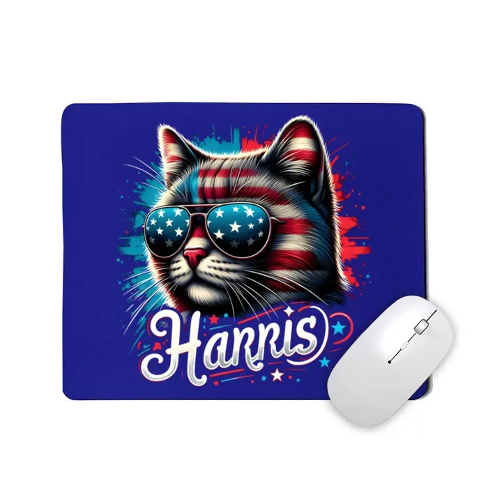 Retro Harris Cat Ladies 2024 The Presidential Campaign Funny Gift Mousepad