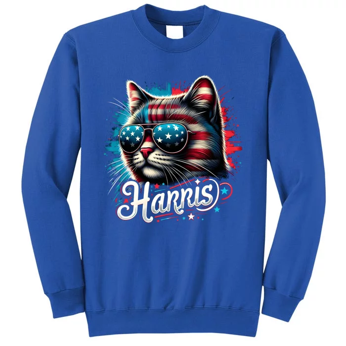 Retro Harris Cat Ladies 2024 The Presidential Campaign Funny Gift Tall Sweatshirt