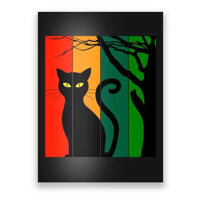 Retro Halloween Cat Poster