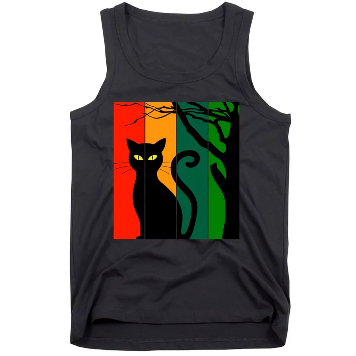 Retro Halloween Cat Tank Top