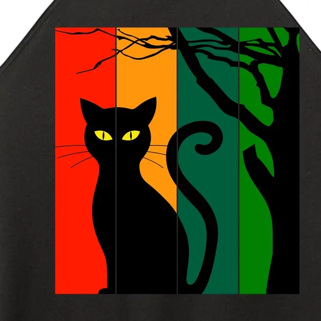 Retro Halloween Cat Women’s Perfect Tri Rocker Tank