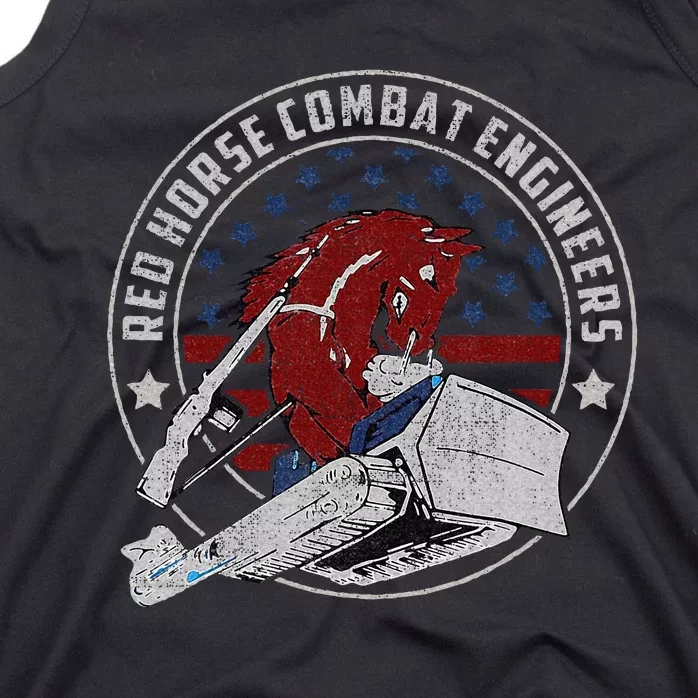 Red Horse Combat Engineer Us Military Tank Top