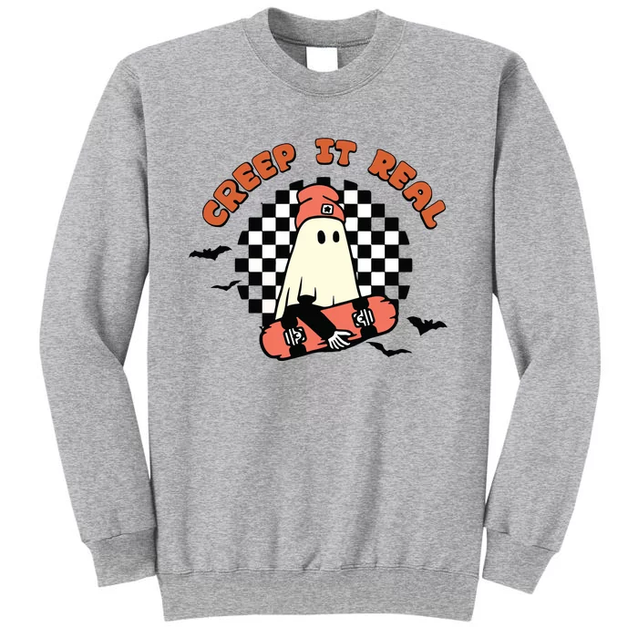 Retro Halloween Creep It Real Vintage Ghost Halloween Tall Sweatshirt