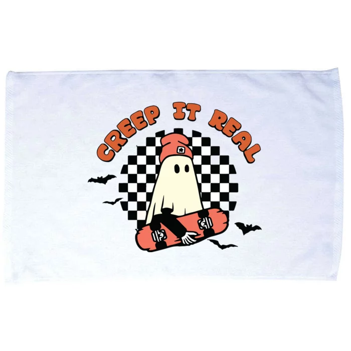 Retro Halloween Creep It Real Vintage Ghost Halloween Microfiber Hand Towel