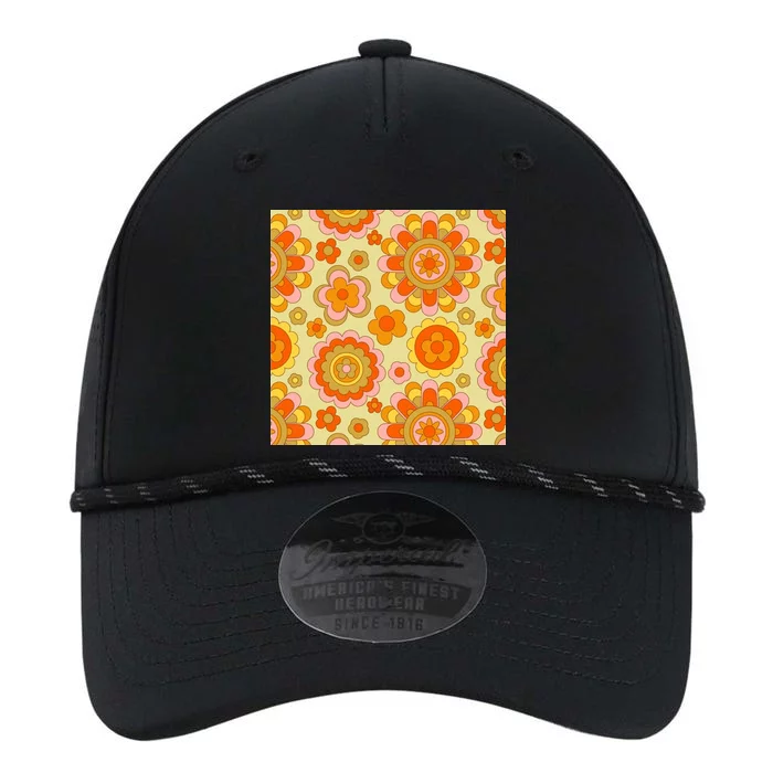 Retro Hippie Colorful Floral Pattern Performance The Dyno Cap