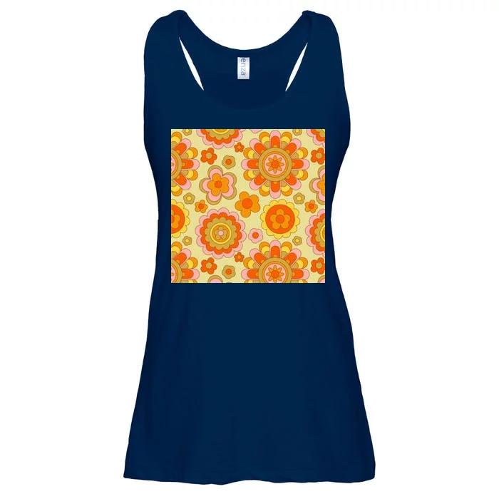 Retro Hippie Colorful Floral Pattern Ladies Essential Flowy Tank