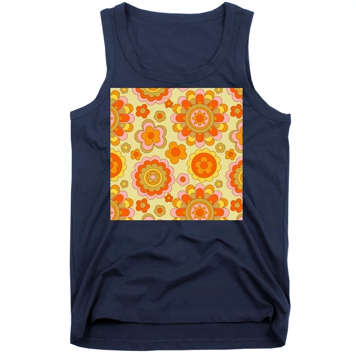 Retro Hippie Colorful Floral Pattern Tank Top