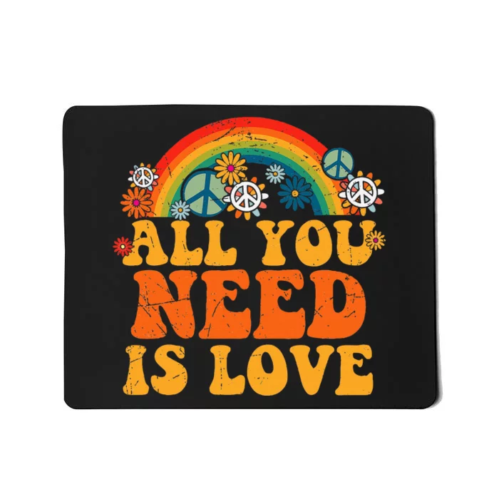 Retro Hippie Costume Peace Sign Love Tie Dye Halloween Mousepad