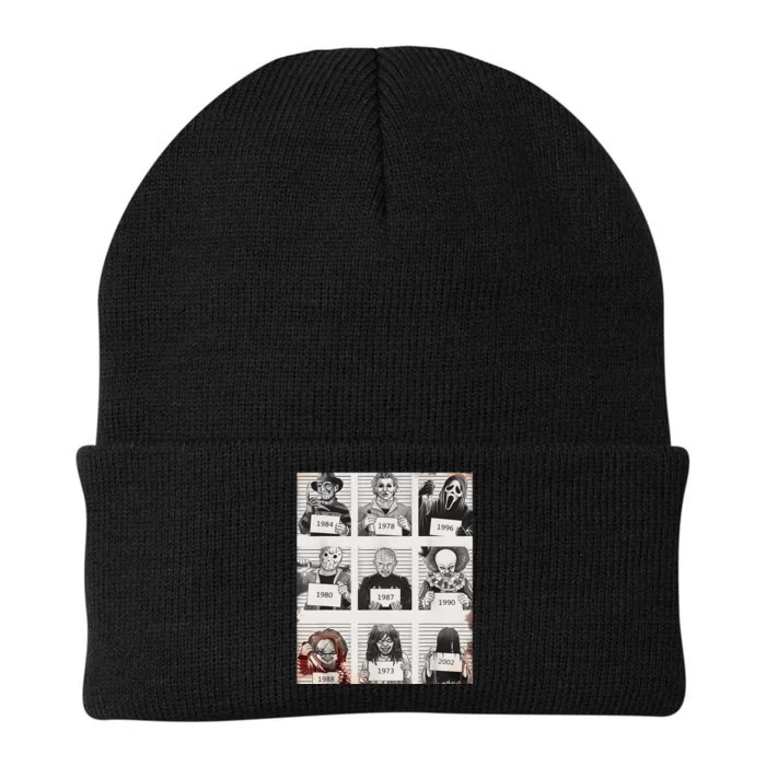 Retro Halloween Creepy Legends Killers Mugshots Horror Fan Knit Cap Winter Beanie