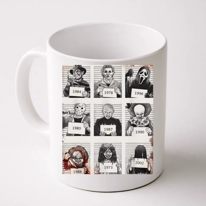 Retro Halloween Creepy Legends Killers Mugshots Horror Fan Front & Back Coffee Mug