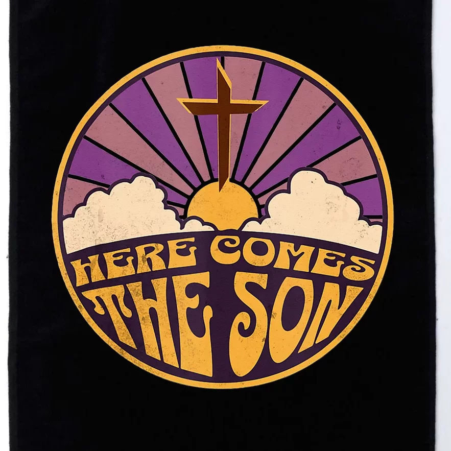 Retro Here Comes The Son Jesus People Revolution Christian Platinum Collection Golf Towel