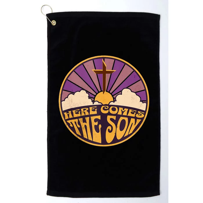 Retro Here Comes The Son Jesus People Revolution Christian Platinum Collection Golf Towel