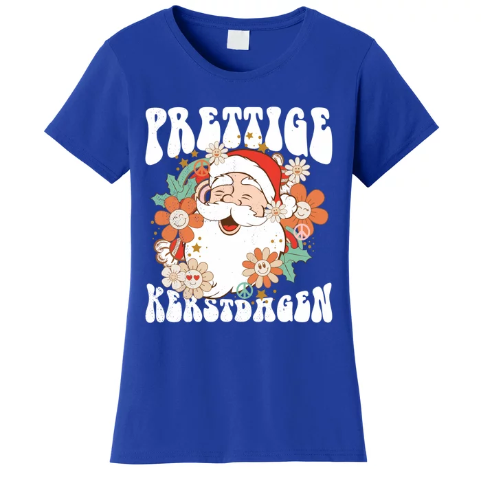 Retro Holland Christmas Dutch Santa Xmas Prettige Kerstdagen Gift Women's T-Shirt