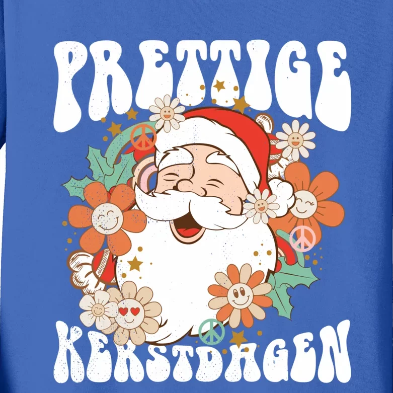 Retro Holland Christmas Dutch Santa Xmas Prettige Kerstdagen Gift Kids Long Sleeve Shirt