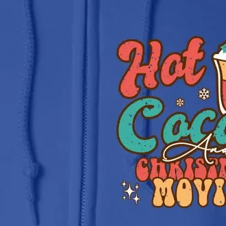 Retro Hot Cocoa And Christmas Movies Matching Family Xmas Meaningful Gift Full Zip Hoodie