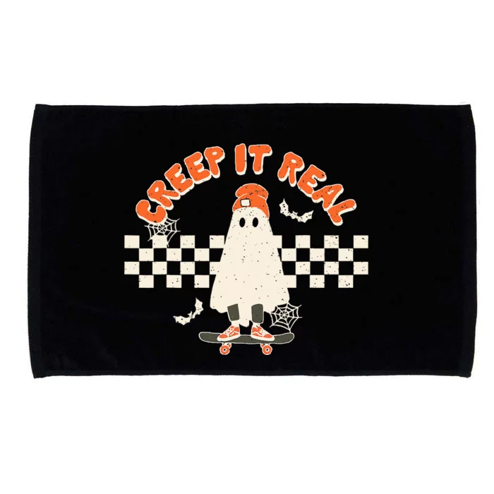 Retro Halloween Creep It Real Vintage Ghost Halloween Microfiber Hand Towel