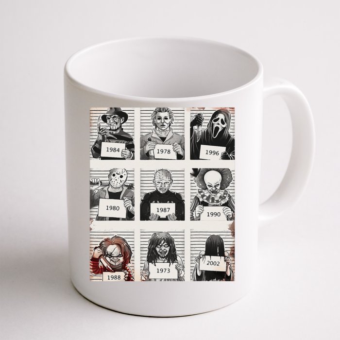 Retro Halloween Creepy Legends Killers Mugshots Horror Fan Front & Back Coffee Mug