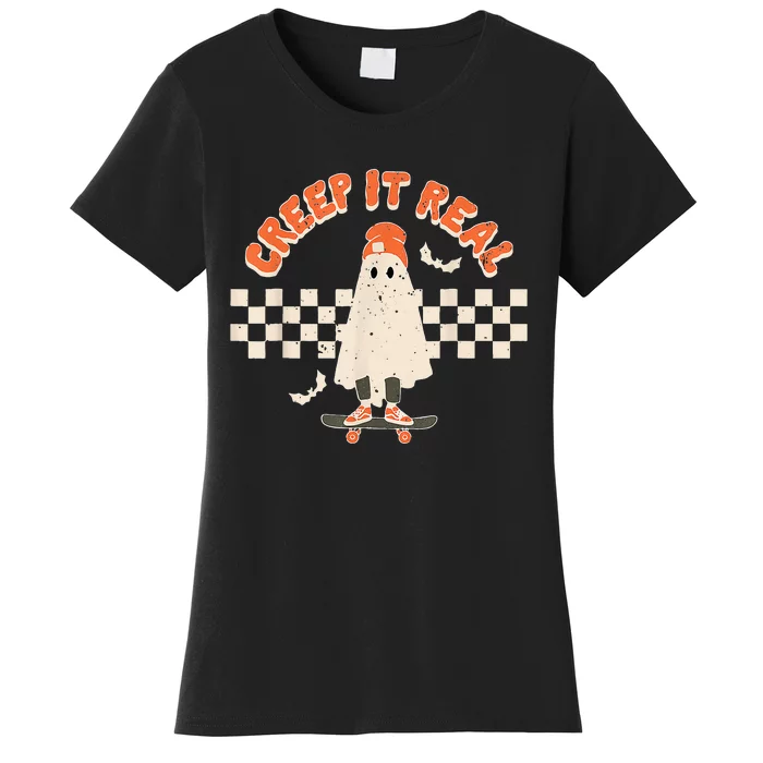 Retro Halloween Creep It Real Vintage Ghost Halloween Women's T-Shirt