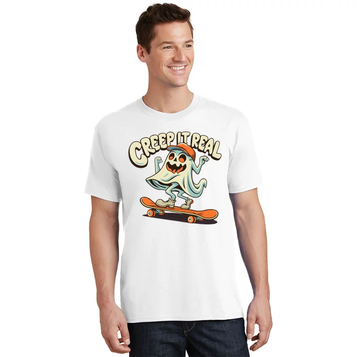 Retro Halloween Creep It Real Vintage Ghost Halloween T-Shirt