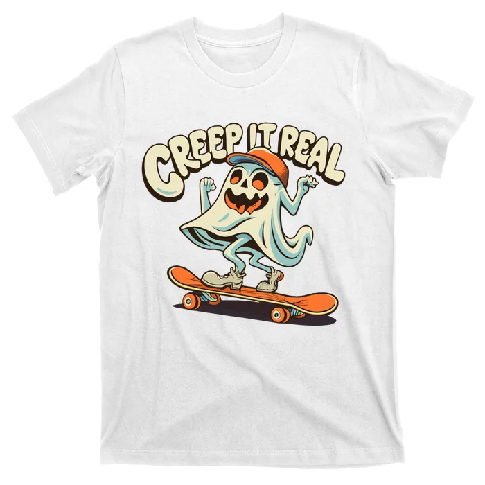 Retro Halloween Creep It Real Vintage Ghost Halloween T-Shirt