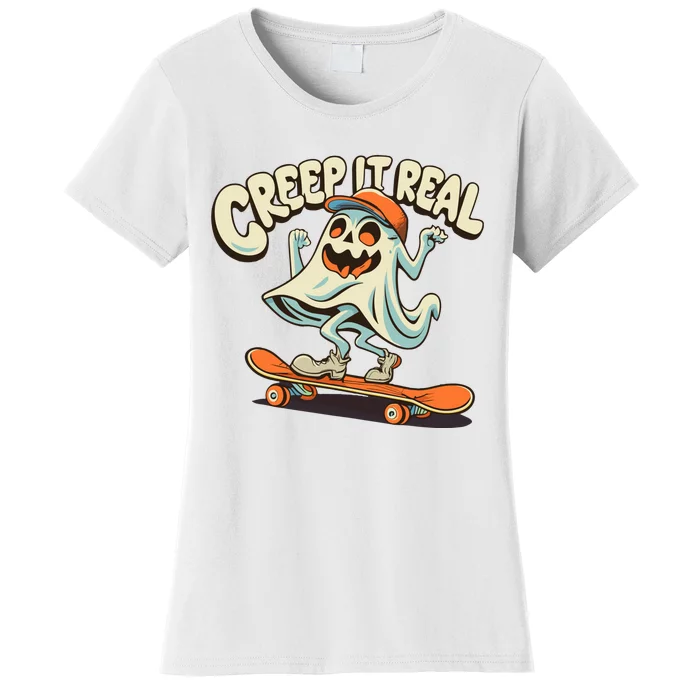 Retro Halloween Creep It Real Vintage Ghost Halloween Women's T-Shirt