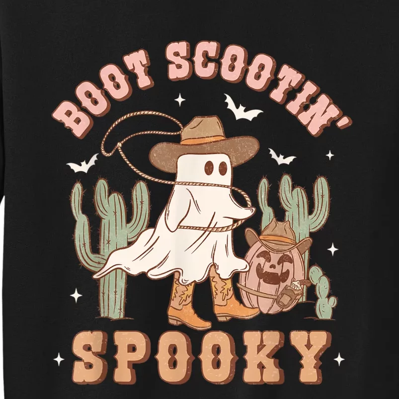 Retro Halloween Cowgirl Ghost Western Boot Scootin Spooky Tall Sweatshirt