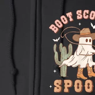 Retro Halloween Cowgirl Ghost Western Boot Scootin Spooky Full Zip Hoodie