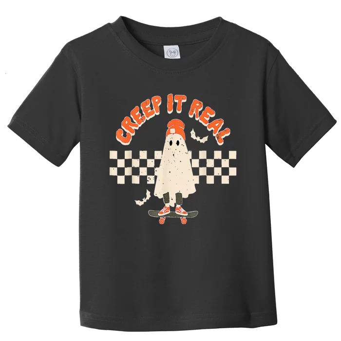 Retro Halloween Creep it Real Vintage Ghost Halloween Toddler T-Shirt